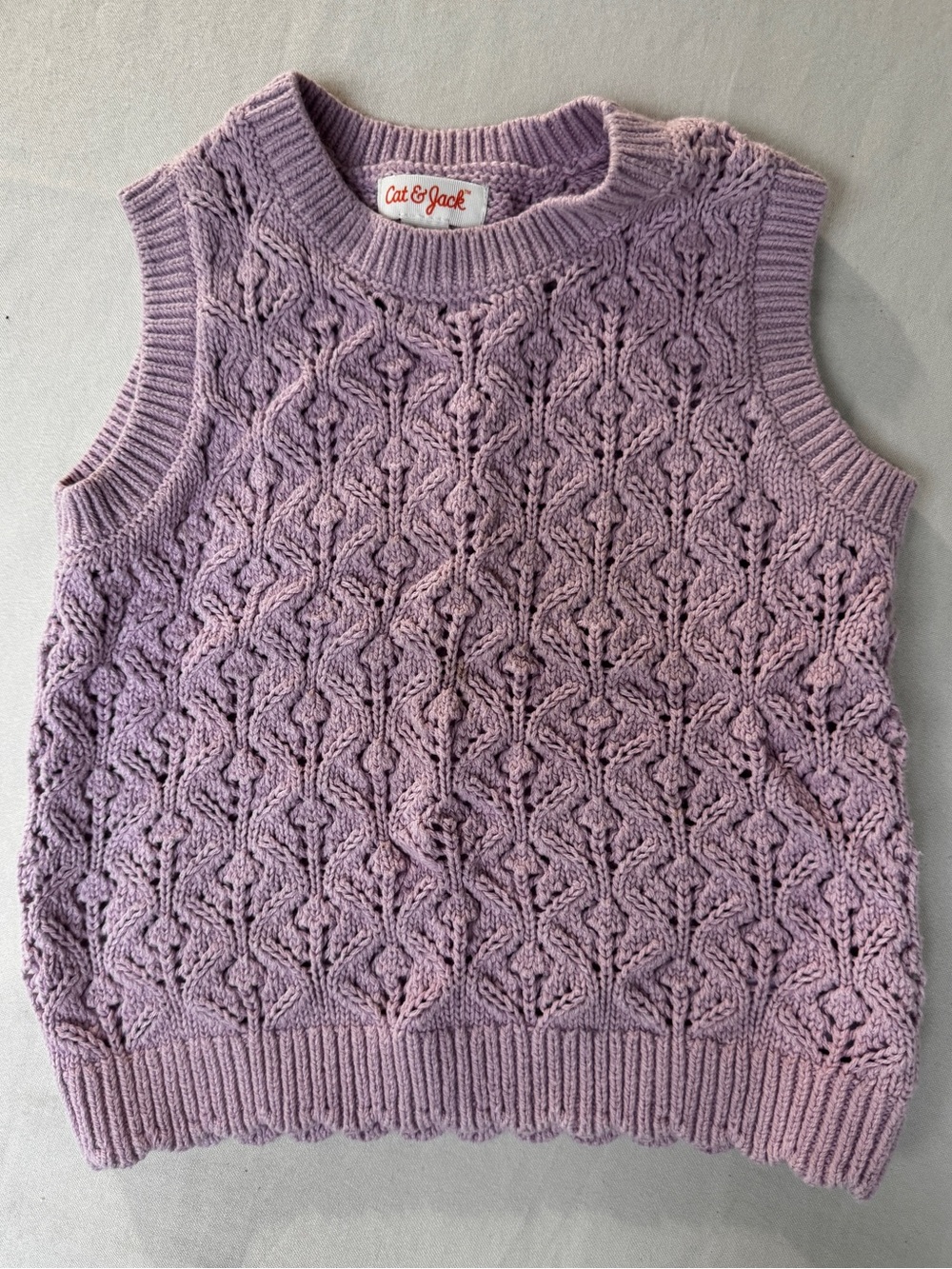 Cat & Jack Lilac Cable Knit Sleeveless Sweater Vest size 4T